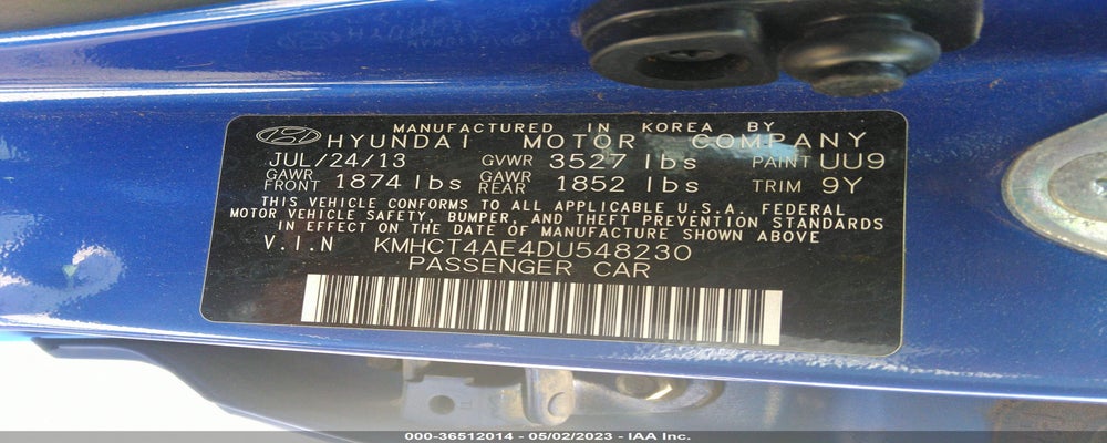 KMHCT4AE4DU548230 2013 HYUNDAI ACCENT photo no. 9