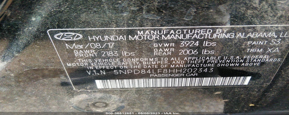 5NPD84LF8HH202343 2017 HYUNDAI ELANTRA photo no. 9