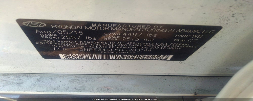 5NPE34AF5GH283144 2016 HYUNDAI SONATA photo no. 9