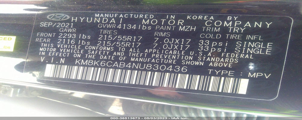 KM8K6CAB4NU830436 2022 HYUNDAI KONA photo no. 9