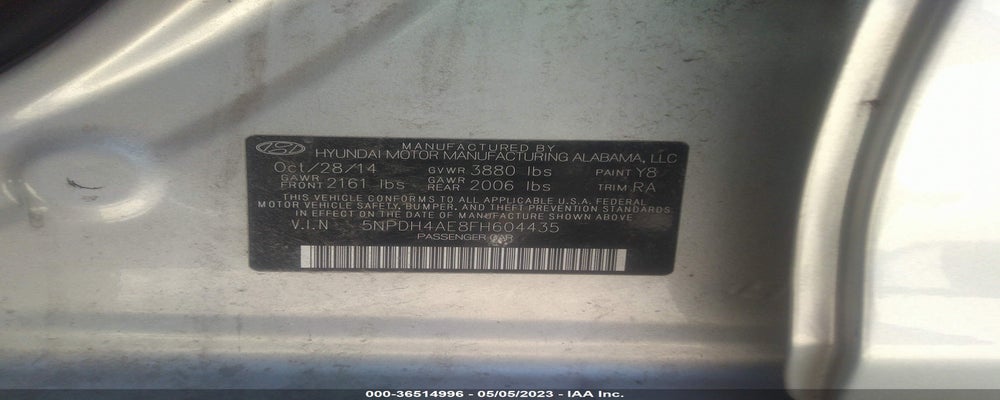 5NPDH4AE8FH604435 2015 HYUNDAI ELANTRA photo no. 9
