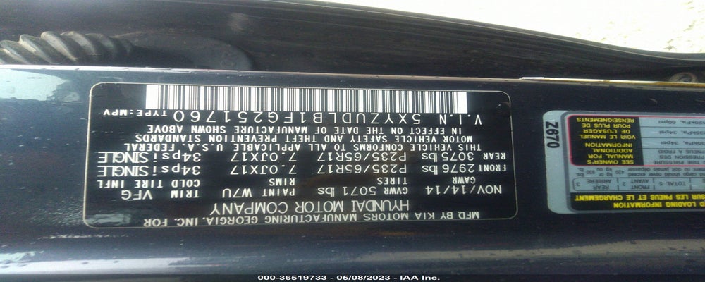5XYZUDLB1FG251760 2015 HYUNDAI SANTA FE SPORT photo no. 9