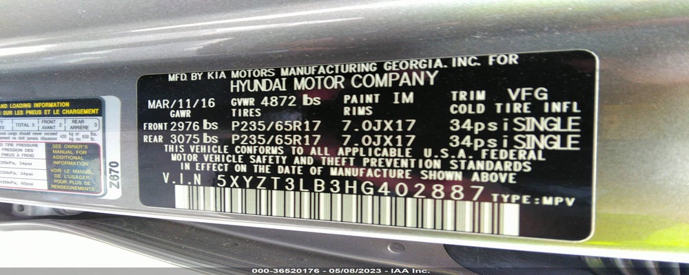 5XYZT3LB3HG402887 2017 HYUNDAI SANTA FE SPORT photo no. 9