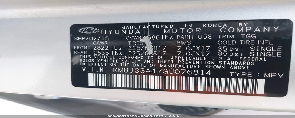 KM8J33A47GU076814 2016 HYUNDAI TUCSON photo no. 9