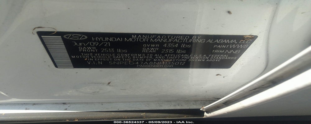 5NPEG4JA8NH135012 2022 HYUNDAI SONATA photo no. 9