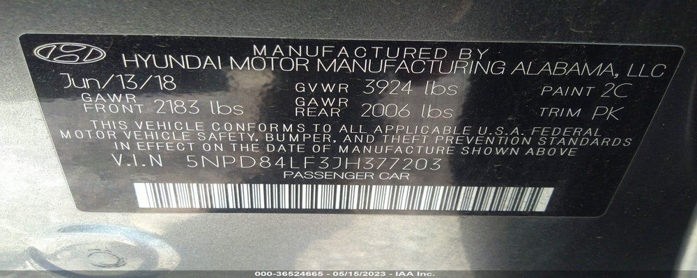 5NPD84LF3JH377203 2018 HYUNDAI ELANTRA photo no. 9