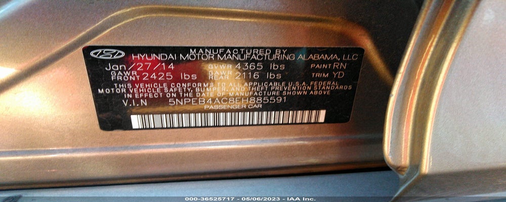 5NPEB4AC8EH885591 2014 HYUNDAI SONATA photo no. 9
