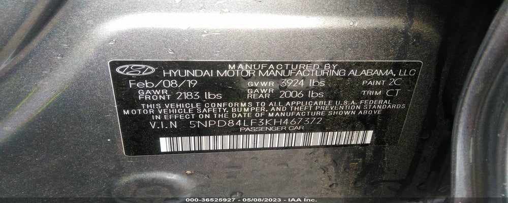 5NPD84LF3KH467372 2019 HYUNDAI ELANTRA photo no. 9