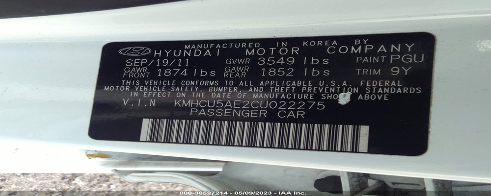 KMHCU5AE2CU022275 2012 HYUNDAI ACCENT photo no. 9