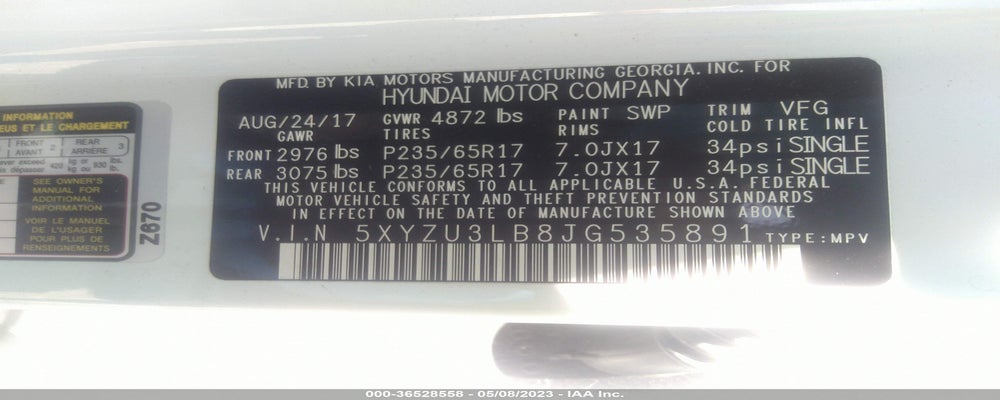 5XYZU3LB8JG535891 2018 HYUNDAI SANTA FE SPORT photo no. 9