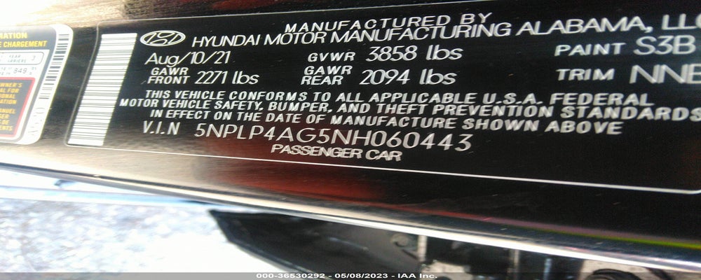 5NPLP4AG5NH060443 2022 HYUNDAI ELANTRA photo no. 9