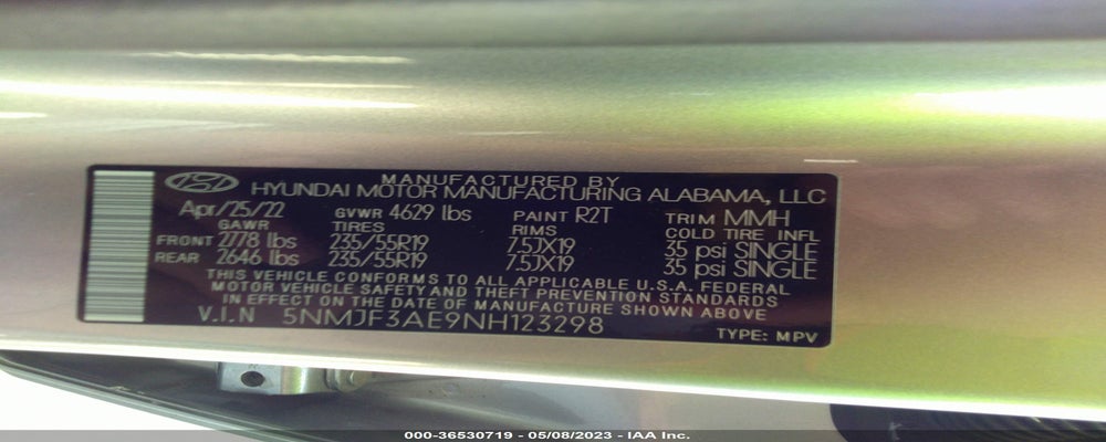 5NMJF3AE9NH123298 2022 HYUNDAI TUCSON photo no. 9