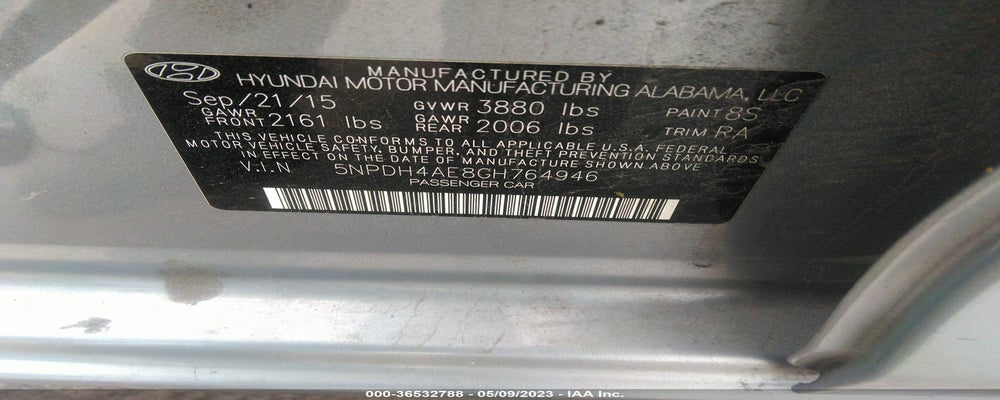5NPDH4AE8GH764946 2016 HYUNDAI ELANTRA photo no. 9