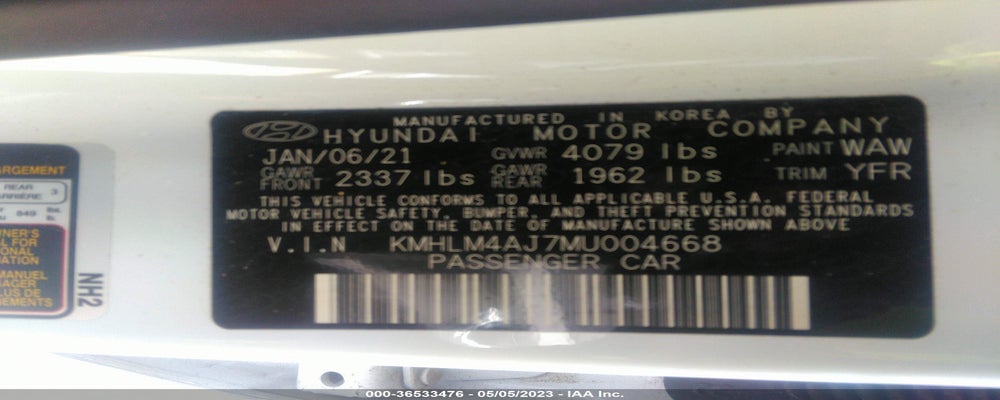 KMHLM4AJ7MU004668 2021 HYUNDAI ELANTRA photo no. 9