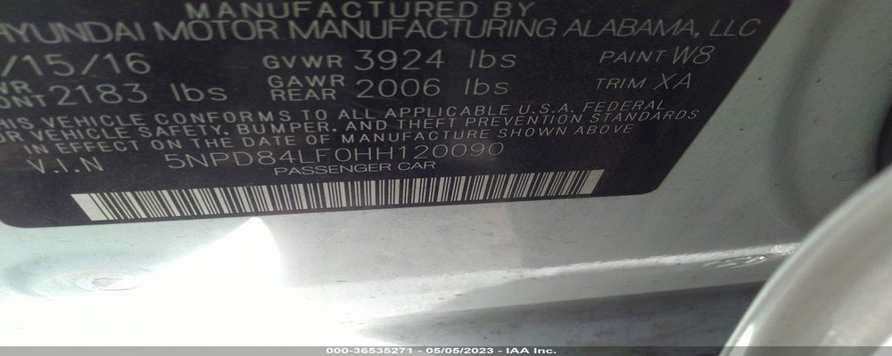 5NPD84LF0HH120090 2017 HYUNDAI ELANTRA photo no. 9
