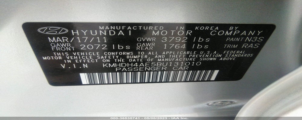 KMHDH4AE5BU131010 2011 HYUNDAI ELANTRA photo no. 9