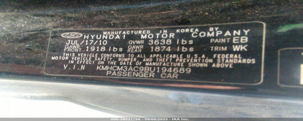 KMHCM3AC9BU194689 2011 HYUNDAI ACCENT photo no. 9