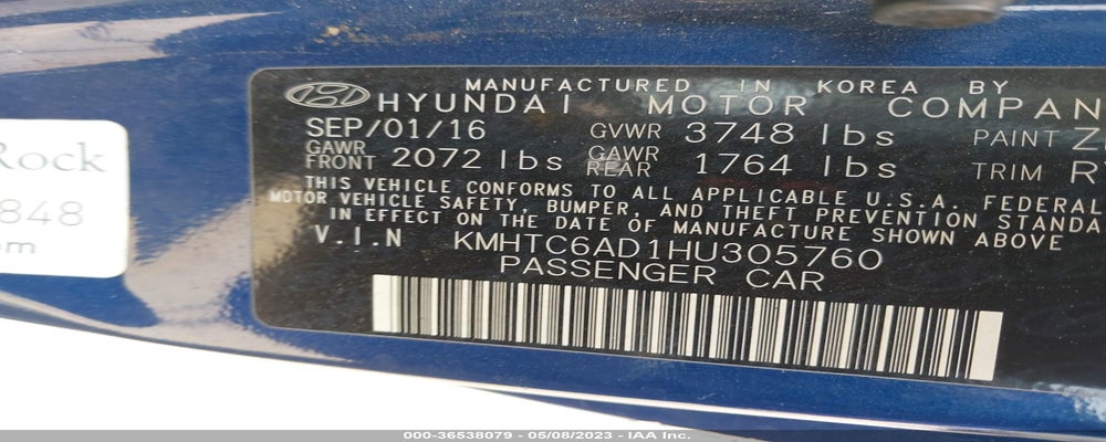 KMHTC6AD1HU305760 2017 HYUNDAI VELOSTER photo no. 9