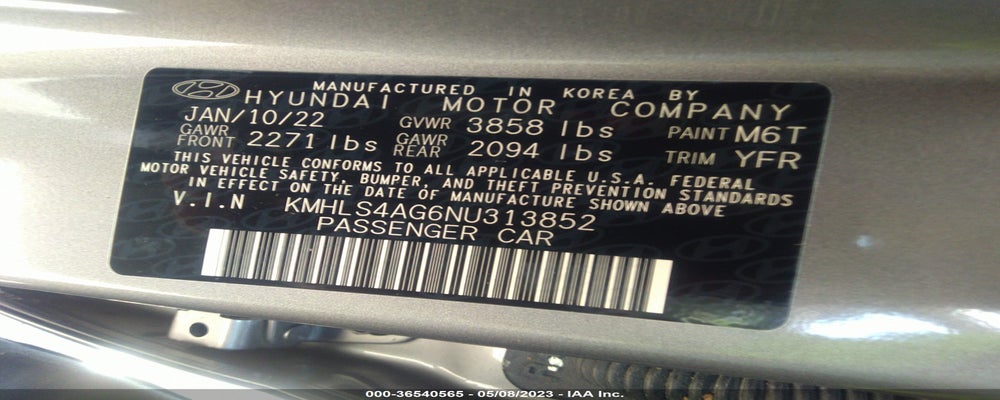 KMHLS4AG6NU313852 2022 HYUNDAI ELANTRA photo no. 9