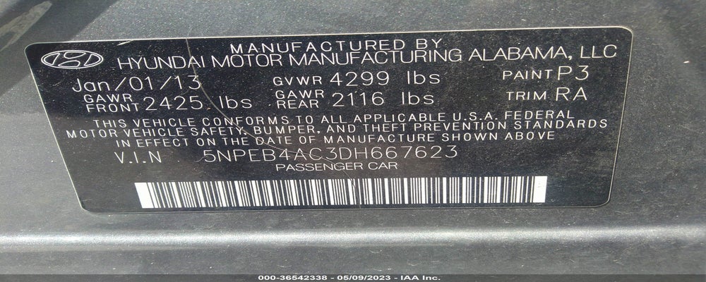 5NPEB4AC3DH667623 2013 HYUNDAI SONATA photo no. 9