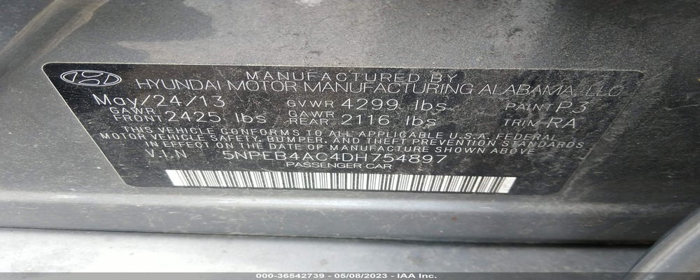 5NPEB4AC4DH754897 2013 HYUNDAI SONATA photo no. 9