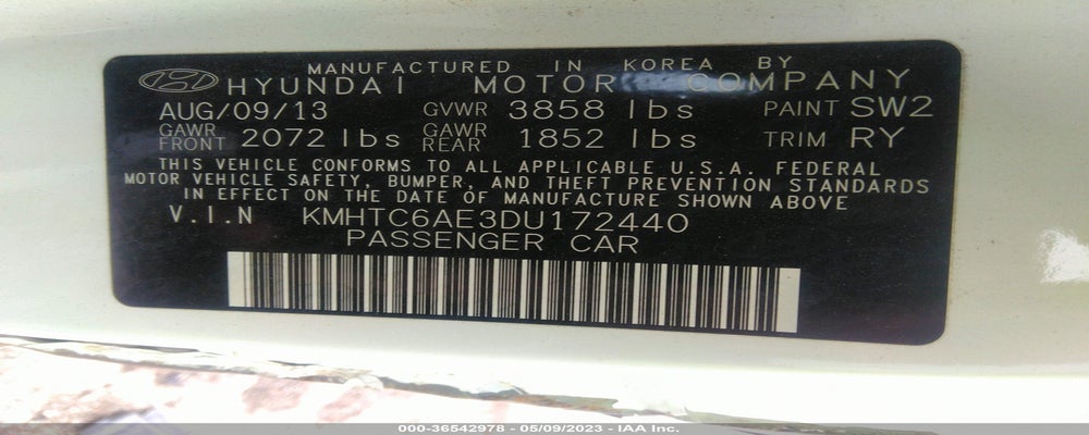 KMHTC6AE3DU172440 2013 HYUNDAI VELOSTER photo no. 9