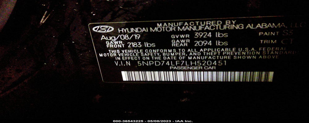 5NPD74LF7LH520451 2020 HYUNDAI ELANTRA photo no. 9