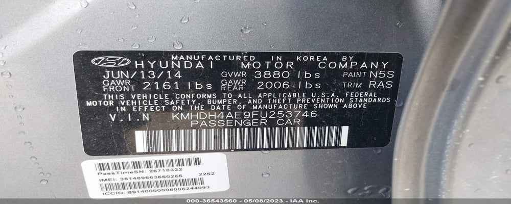 KMHDH4AE9FU253746 2015 HYUNDAI ELANTRA photo no. 9