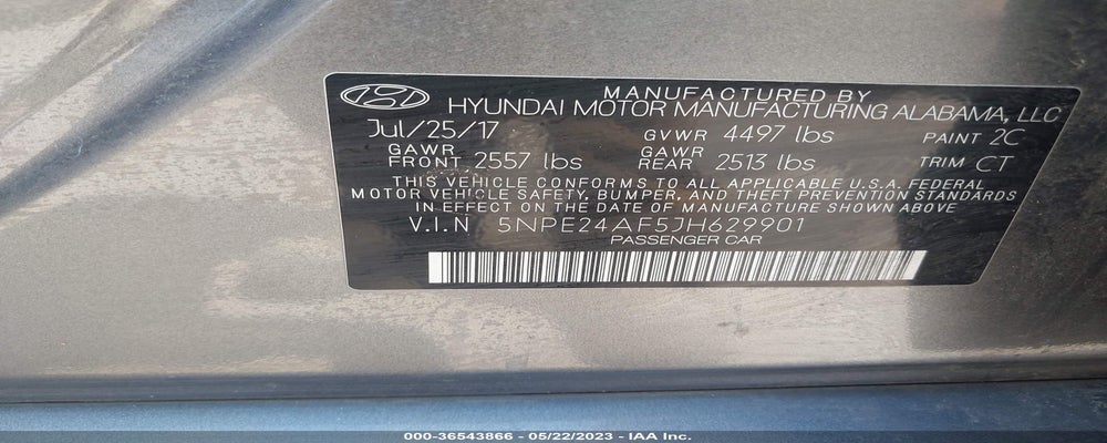 5NPE24AF5JH629901 2018 HYUNDAI SONATA photo no. 9