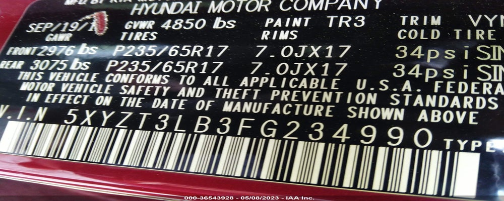 5XYZT3LB3FG234990 2015 HYUNDAI SANTA FE SPORT photo no. 9
