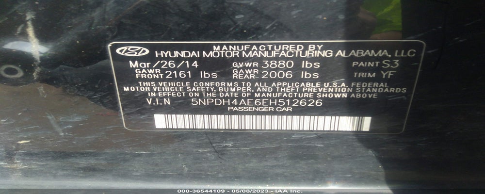 5NPDH4AE6EH512626 2014 HYUNDAI ELANTRA photo no. 9