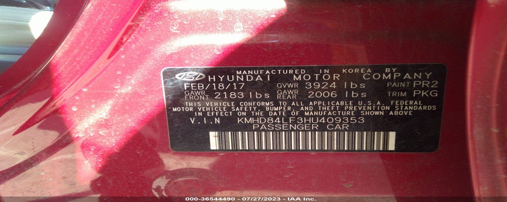 KMHD84LF3HU409353 2017 HYUNDAI ELANTRA photo no. 9