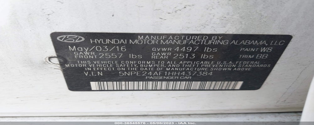 5NPE24AF1HH437384 2017 HYUNDAI SONATA photo no. 9