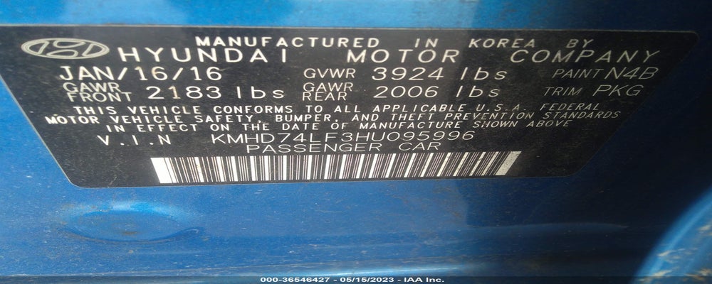 KMHD74LF3HU095996 2017 HYUNDAI ELANTRA photo no. 9