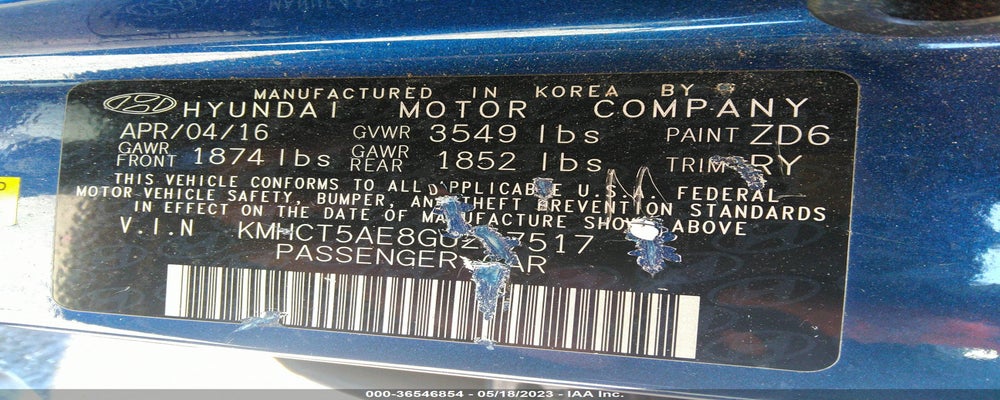 KMHCT5AE8GU287517 2016 HYUNDAI ACCENT photo no. 9
