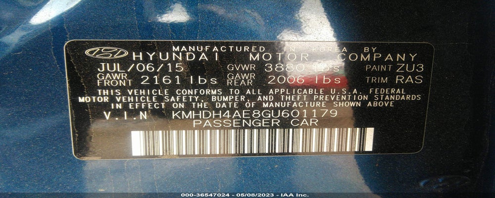 KMHDH4AE8GU601179 2016 HYUNDAI ELANTRA photo no. 9