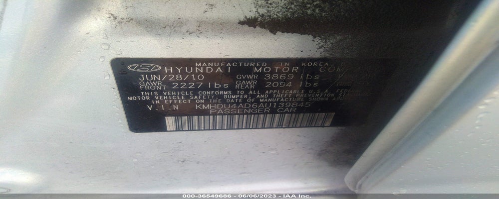 KMHDU4AD6AU139845 2010 HYUNDAI ELANTRA photo no. 9