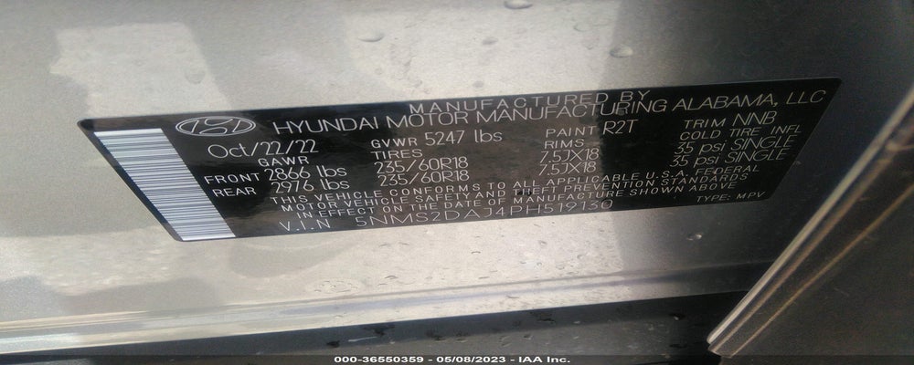 5NMS2DAJ4PH519130 2023 HYUNDAI SANTA FE photo no. 9