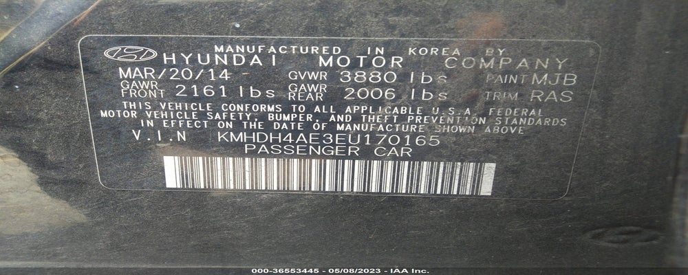 KMHDH4AE3EU170165 2014 HYUNDAI ELANTRA photo no. 9