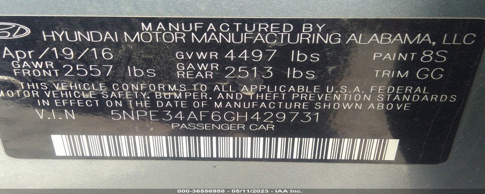 5NPE34AF6GH429731 2016 HYUNDAI SONATA photo no. 9