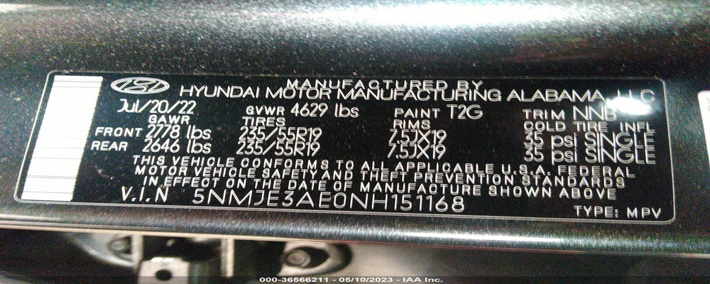 5NMJE3AE0NH151168 2022 HYUNDAI TUCSON photo no. 9