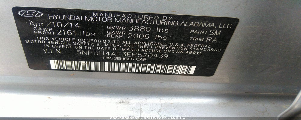 5NPDH4AE3EH520439 2014 HYUNDAI ELANTRA photo no. 9