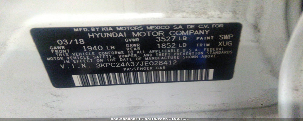 3KPC24A37JE028412 2018 HYUNDAI ACCENT photo no. 9