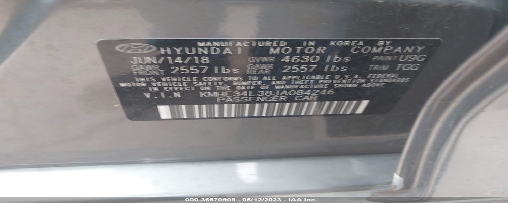 KMHE34L38JA084246 2018 HYUNDAI SONATA HYBRID photo no. 9