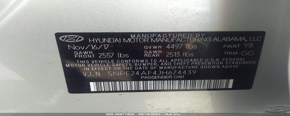 5NPE24AF4JH674439 2018 HYUNDAI SONATA photo no. 9