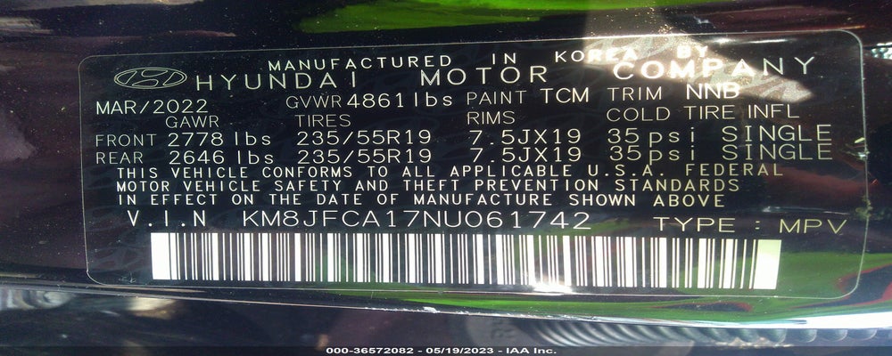 KM8JFCA17NU061742 2022 HYUNDAI TUCSON photo no. 9