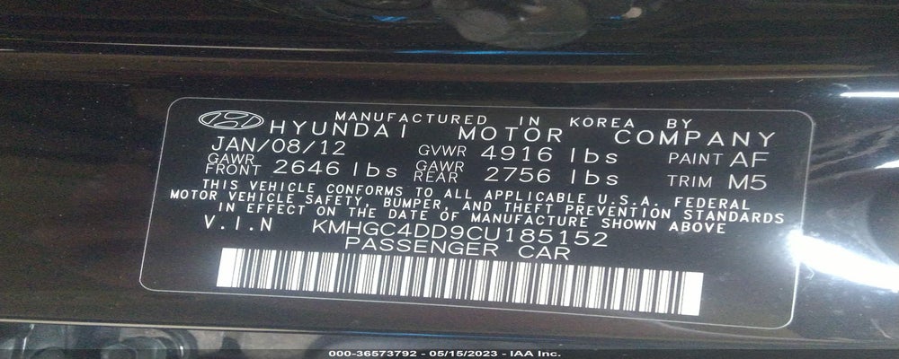KMHGC4DD9CU185152 2012 HYUNDAI GENESIS photo no. 9