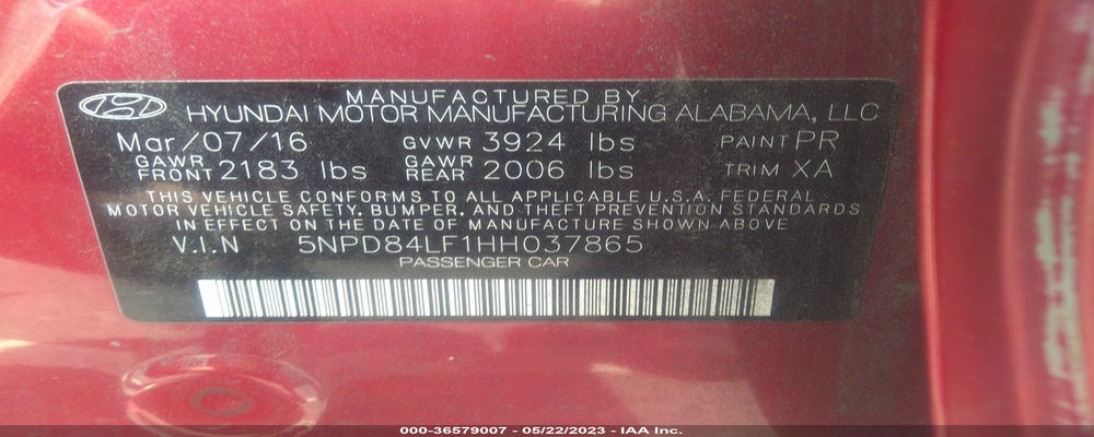 5NPD84LF1HH037865 2017 HYUNDAI ELANTRA photo no. 9