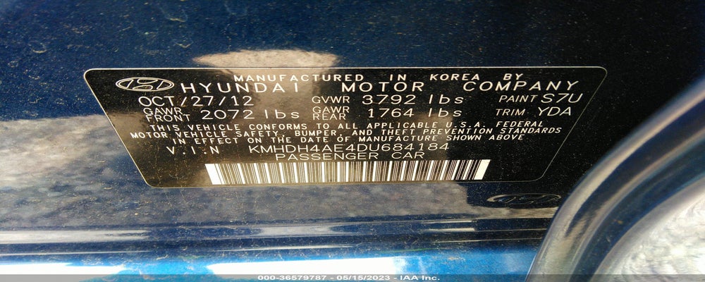 KMHDH4ae4du684184 2013 HYUNDAI ELANTRA photo no. 9