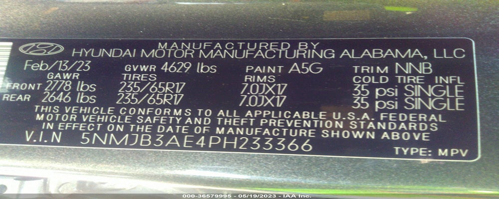 5NMJB3AE4PH233366 2023 HYUNDAI TUCSON photo no. 9